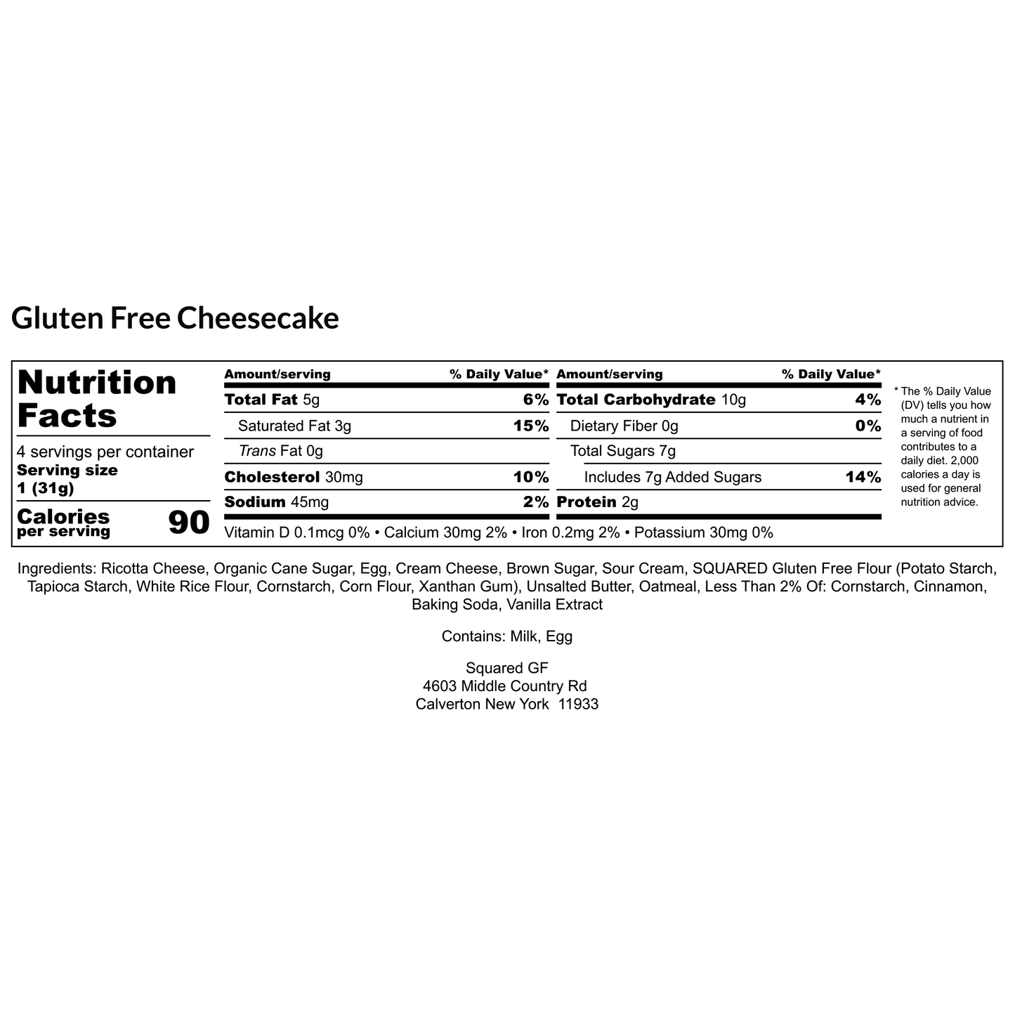 Gluten Free Lemon Squares (9squares)