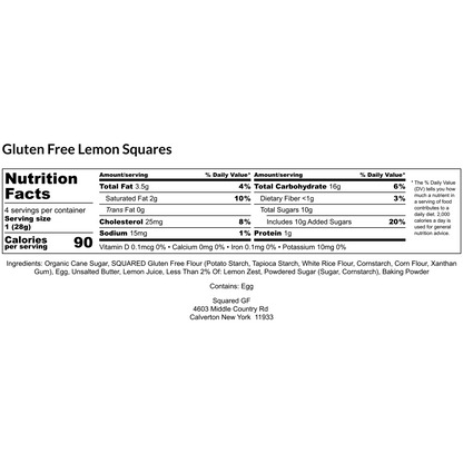 Gluten Free Lemon Squares - 4 Square Box