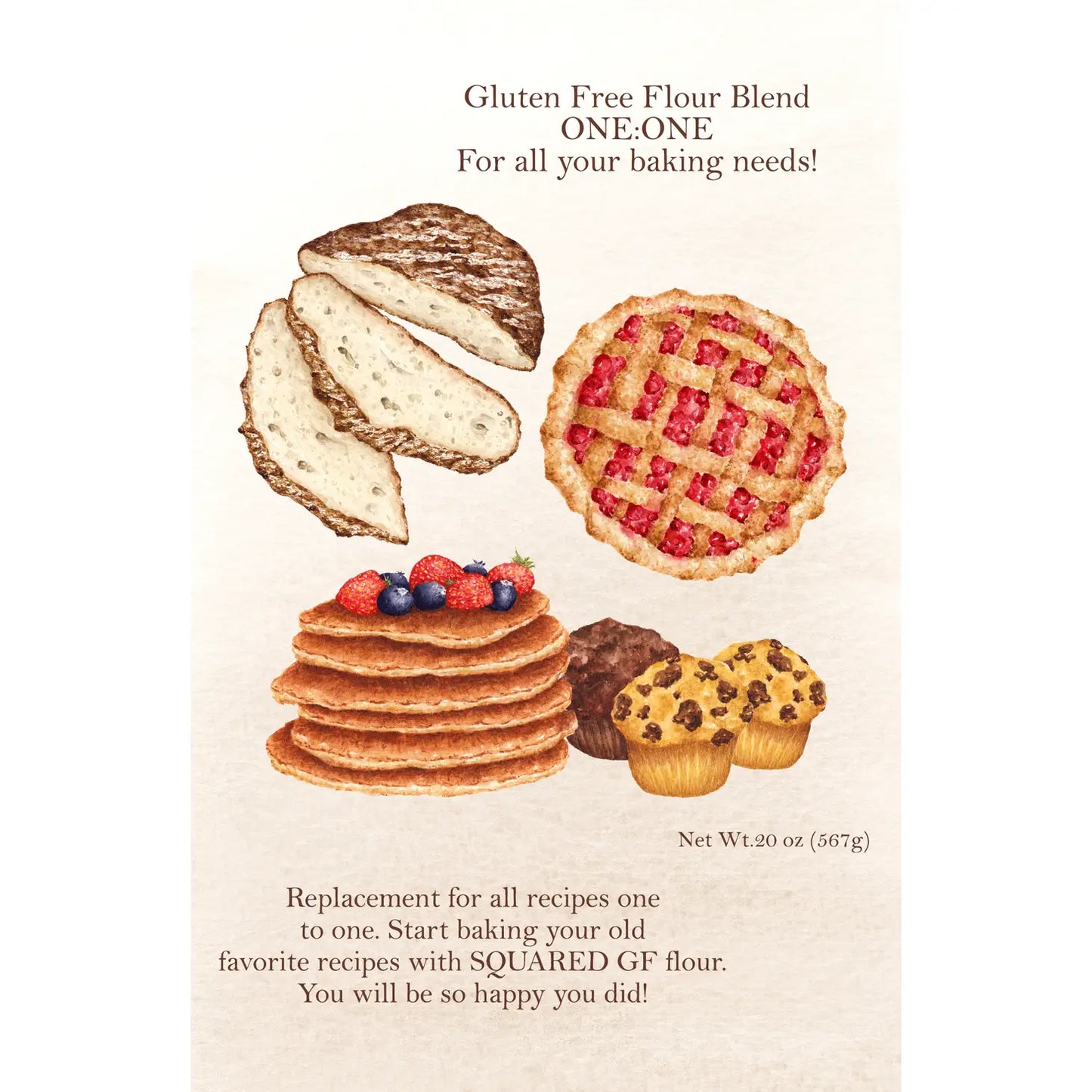 Gluten Free Flour Blend 3LB Bag  One to One replacement.